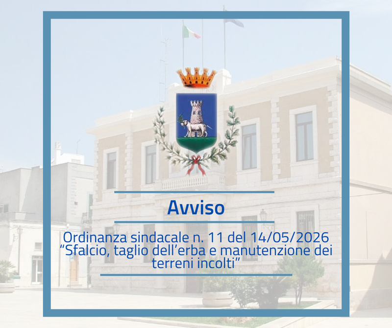 Immagine riportante testo dell'avviso